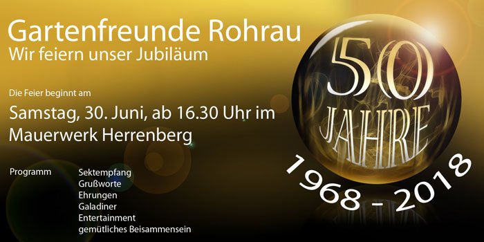 Jubiläumsfeier 50 Jahre Gartenfreunde Rohrau